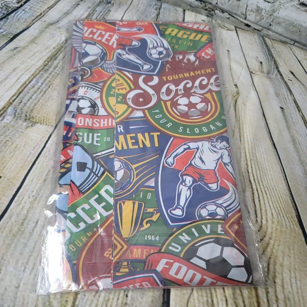 3 Pack Tablecloth Soccer Birthday Team 108 X 54” Carlsbad Linen Company Football